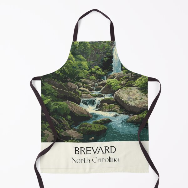 Item preview, Brevard North Carolina Retro Travel Art | Land of Waterfalls Illustration designed and sold by TuncGK.