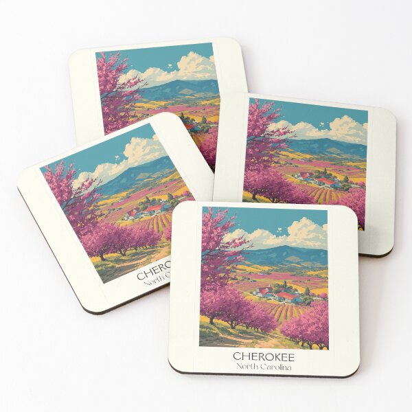 Item preview, Cherokee North Carolina Vintage Travel Art | Smoky Mountains Spring designed and sold by TuncGK.