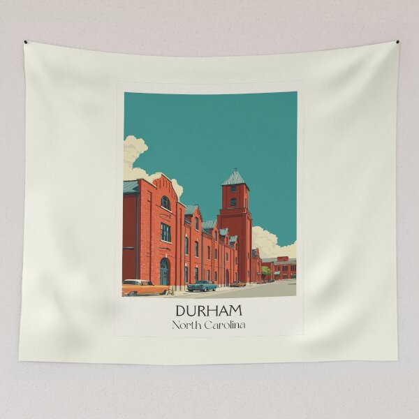Item preview, Durham North Carolina Vintage Travel Art | Bull City Historic Architecture designed and sold by TuncGK.