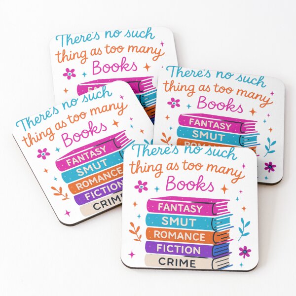 Item preview, Bright Book Lover Design – “There’s No Such Thing As Too Many Books” Colorful Quote for Readers & Bibliophiles designed and sold by GemBob Creations.