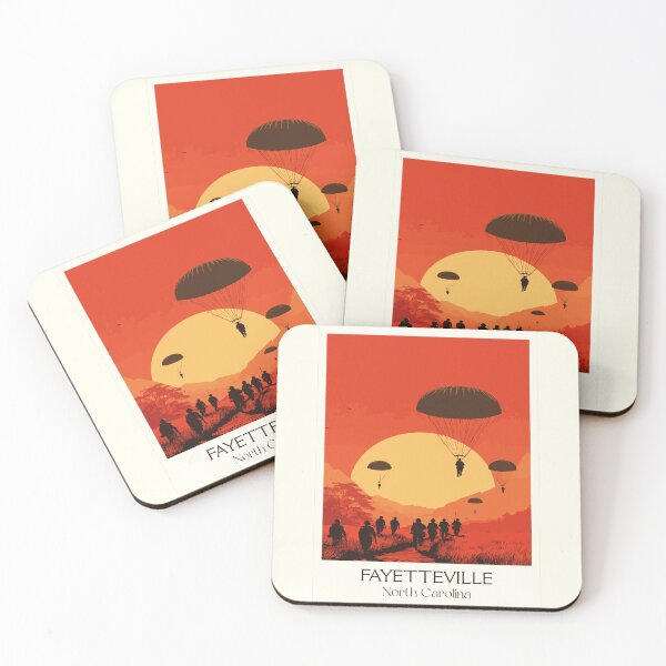 Item preview, Fayetteville North Carolina Retro Travel Art | Airborne Paratrooper Design designed and sold by TuncGK.