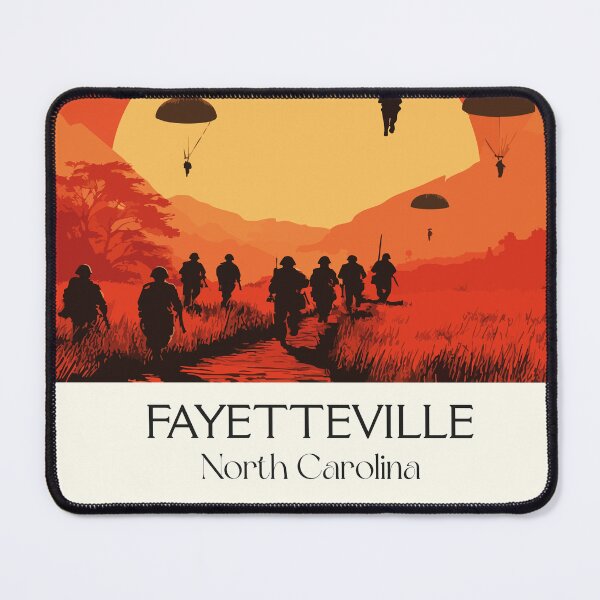 Item preview, Fayetteville North Carolina Retro Travel Art | Airborne Paratrooper Design designed and sold by TuncGK.