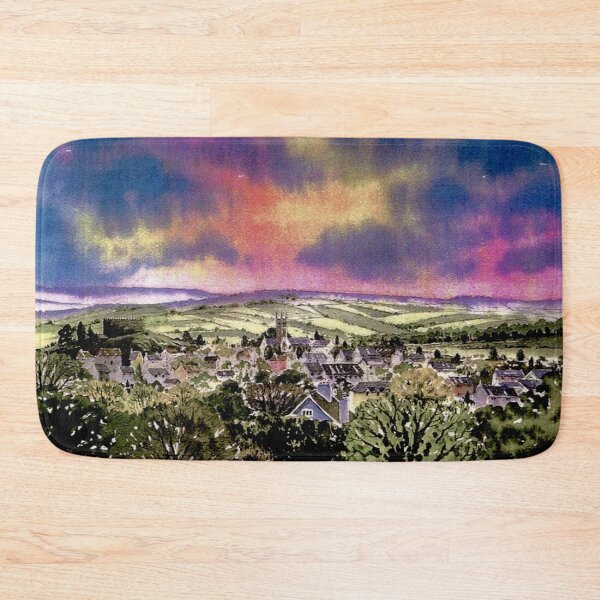 Item preview, Totnes from Harpers Hill（watercolour + AI) designed and sold by artsmeow.