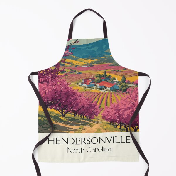 Item preview, Hendersonville North Carolina Vintage Art | Apple Blossom Countryside designed and sold by TuncGK.
