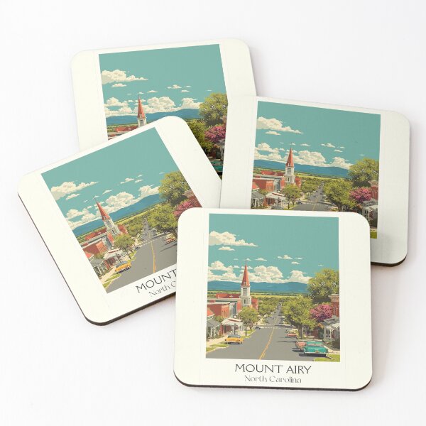 Item preview, Mount Airy North Carolina Retro Art | Mayberry Inspired Main Street Design designed and sold by TuncGK.