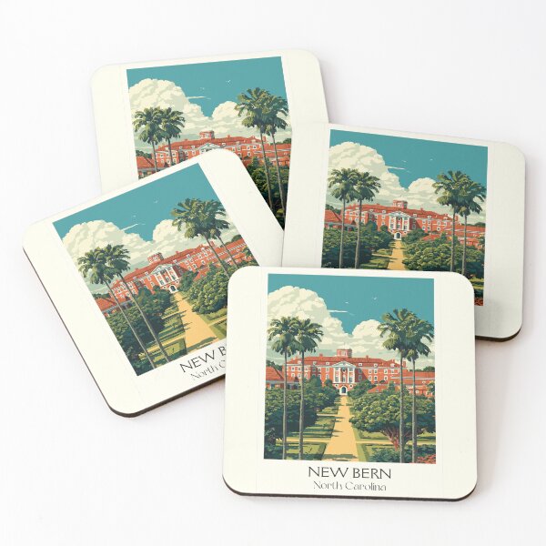 Item preview, New Bern North Carolina Retro Art | Historic Tryon Palace Illustration designed and sold by TuncGK.