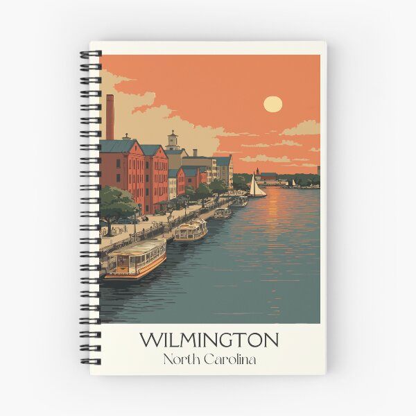 Item preview, Wilmington North Carolina Retro Art | Cape Fear Riverfront Illustration designed and sold by TuncGK.