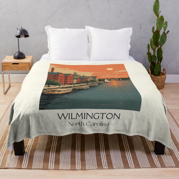 Item preview, Wilmington North Carolina Retro Art | Cape Fear Riverfront Illustration designed and sold by TuncGK.