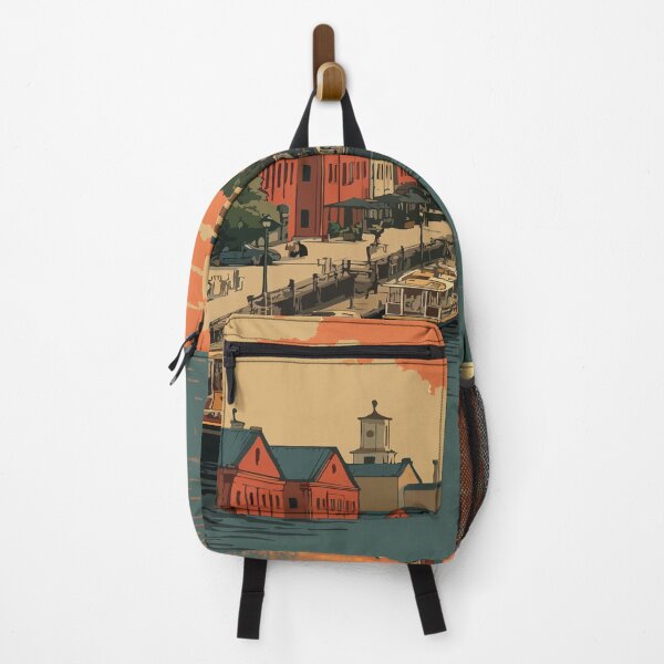 Item preview, Wilmington North Carolina Retro Art | Cape Fear Riverfront Illustration designed and sold by TuncGK.