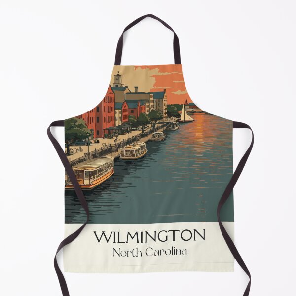Item preview, Wilmington North Carolina Retro Art | Cape Fear Riverfront Illustration designed and sold by TuncGK.