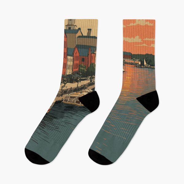 Item preview, Wilmington North Carolina Retro Art | Cape Fear Riverfront Illustration designed and sold by TuncGK.