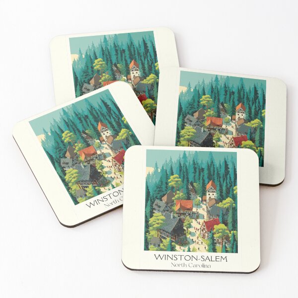 Item preview, Winston-Salem North Carolina Vintage Art | Old Salem Moravian Design designed and sold by TuncGK.