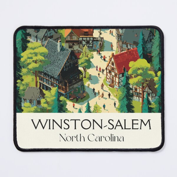 Item preview, Winston-Salem North Carolina Vintage Art | Old Salem Moravian Design designed and sold by TuncGK.
