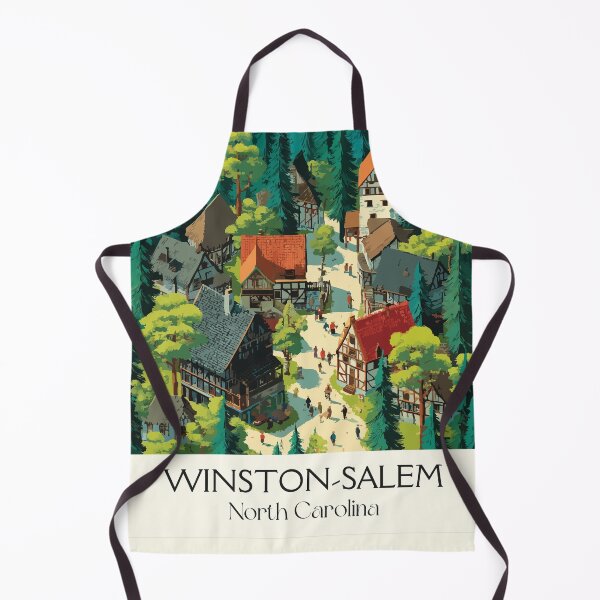 Item preview, Winston-Salem North Carolina Vintage Art | Old Salem Moravian Design designed and sold by TuncGK.