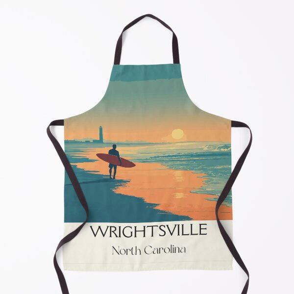 Item preview, Wrightsville Beach North Carolina Retro Art | Vintage Surfer Sunset Design designed and sold by TuncGK.