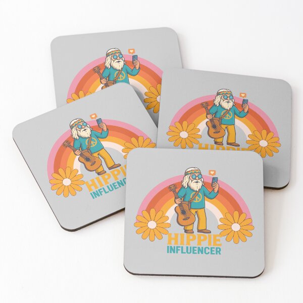 Item preview, Elderly White Hippie Influencer – Funny Retro Selfie Design designed and sold by Lunaria Arts.