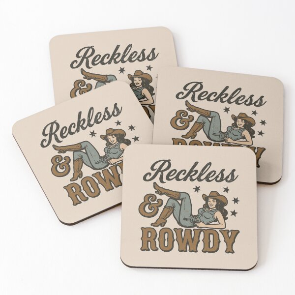 Item preview, RECKLESS AND ROWDY - Cowgirl with Cowboy Hat and Boots with Pistol designed and sold by Darling DeDe.