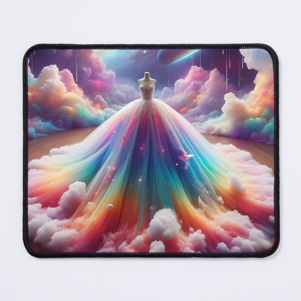 Item preview, Rainbow Cloud Fantasy Dress – Galaxy Night Sky Gown designed and sold by EmeraldeaArt.