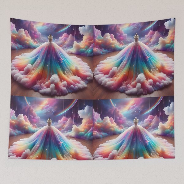 Item preview, Rainbow Cloud Fantasy Dress – Galaxy Night Sky Gown designed and sold by EmeraldeaArt.