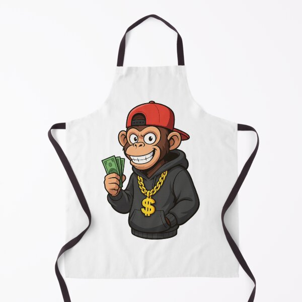 Item preview, Cartoon Monkey with Snapback, Hoodie & Gold Chain – Street Style Illustration designed and sold by Pixando.