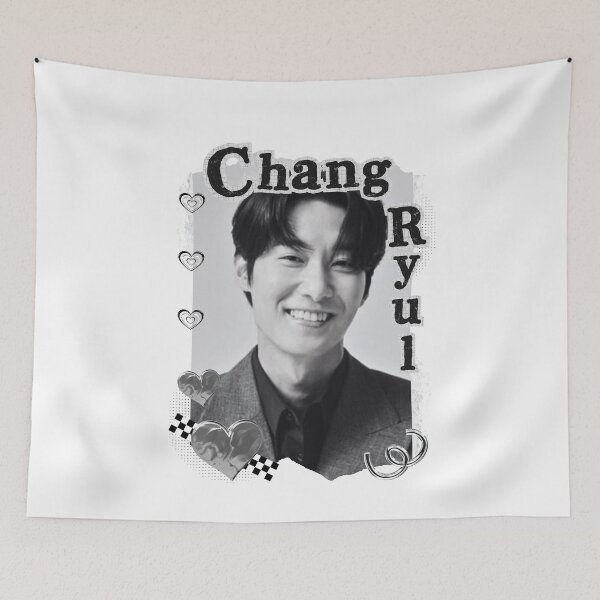 Item preview, Chang Ryul (장렬) Korean Actor Black and White Collage Digital Art Portrait designed and sold by AJUNICE STUDIO.