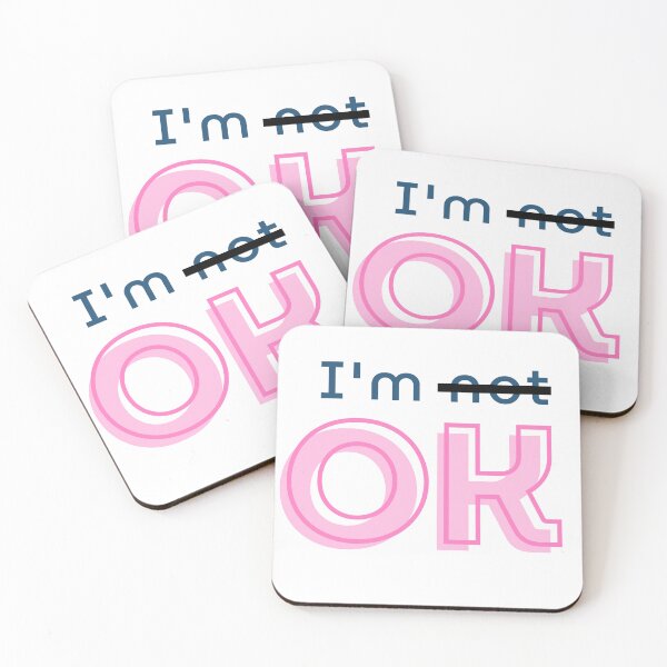 Item preview, I'm OK Positive Affirmation Design | Mental Health Awareness Art | Crossed Out Not Typography designed and sold by TialCorner.