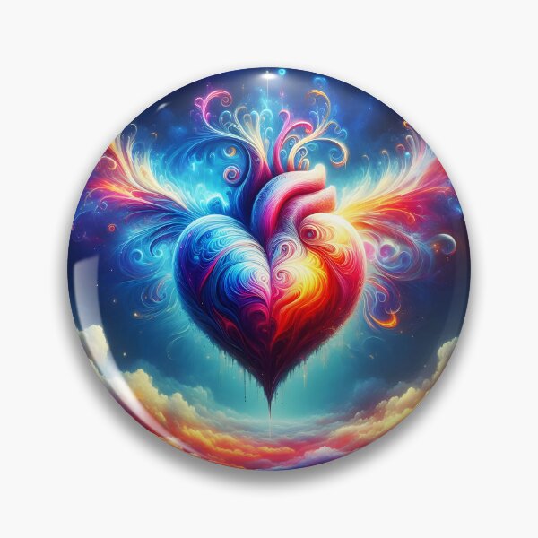 Item preview, Cosmic Duality Heart – Red and Blue Galaxy Fantasy Art designed and sold by EmeraldeaArt.