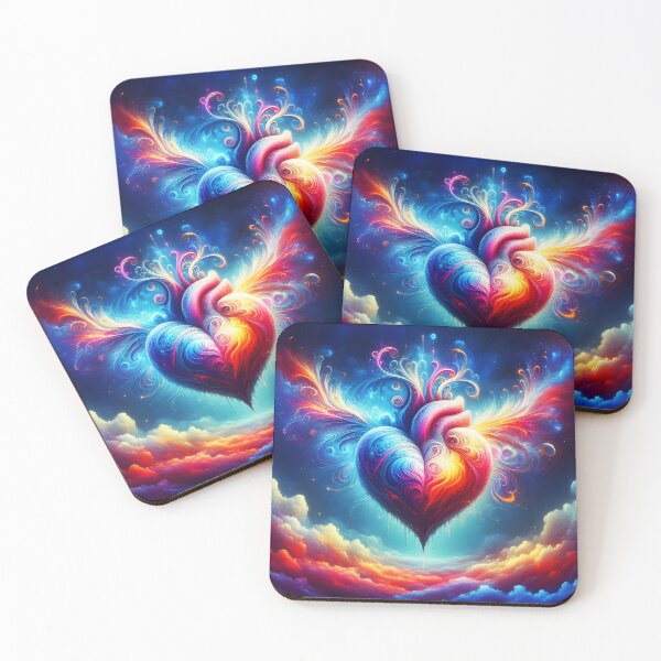 Item preview, Cosmic Duality Heart – Red and Blue Galaxy Fantasy Art designed and sold by EmeraldeaArt.