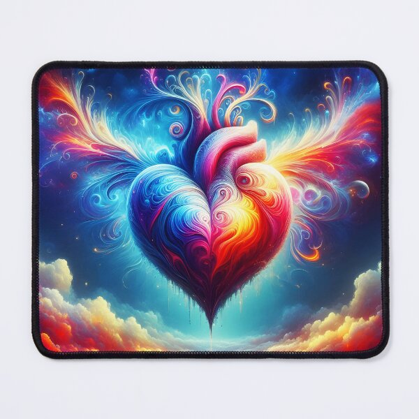Item preview, Cosmic Duality Heart – Red and Blue Galaxy Fantasy Art designed and sold by EmeraldeaArt.