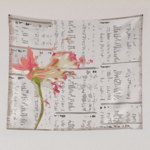 Item preview, Vintage Yellow Bird Illustration – Retro Newspaper Background with Flower designed and sold by mcuj-art.