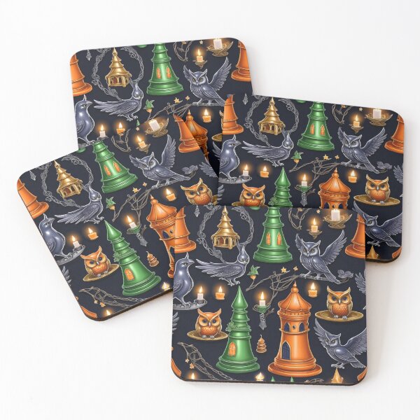 Item preview,  Gray And Orange Owls,Colorful Turrets Mixed With Candles designed and sold by Melantari Vizuns.