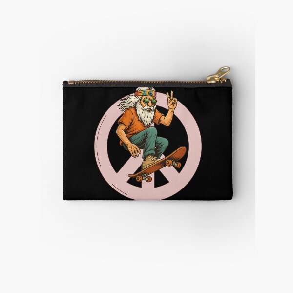 Item preview, Elderly White Hippie Skateboarder – Funny Retro Skater Design designed and sold by Lunaria Arts.