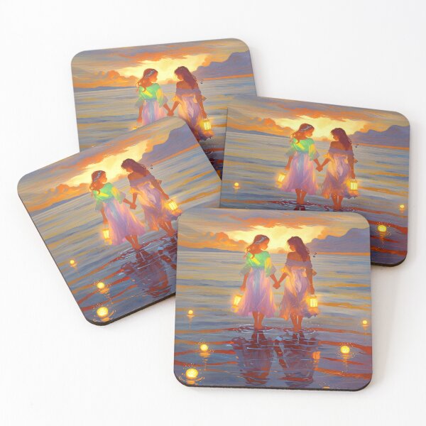Item preview, Two women on the beach at sunset designed and sold by Ledsor.