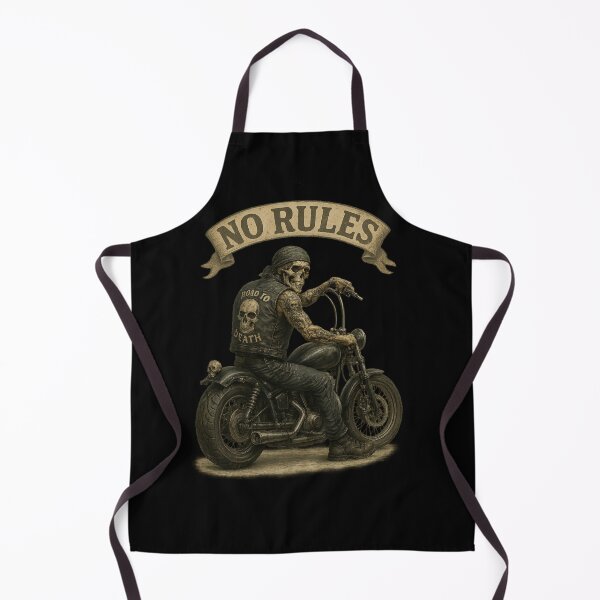Item preview, No Rules Biker Skeleton – Rebel Motorcycle Art designed and sold by Neon Nightmare.