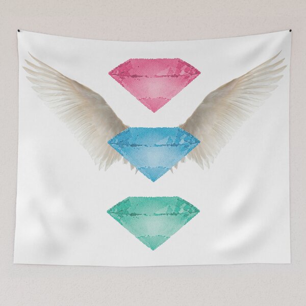Item preview, Colorful Diamond Wings – Fantasy Gemstone Illustration designed and sold by mcuj-art.