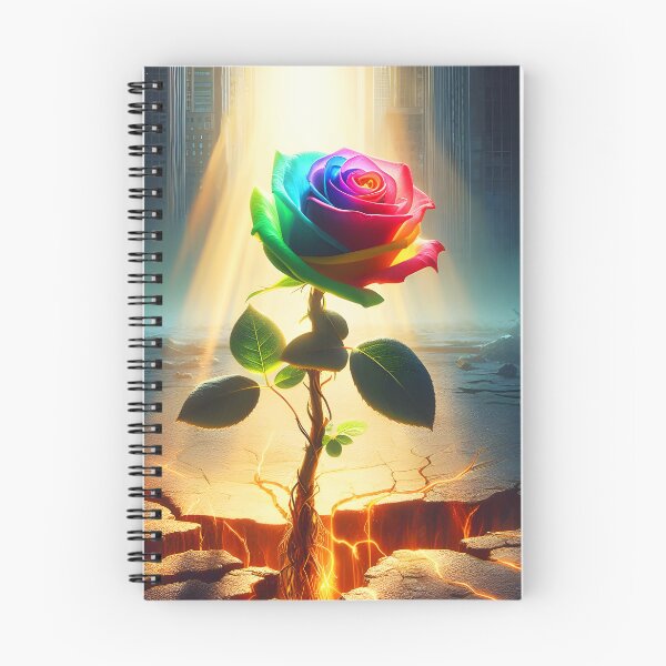 Item preview, Rainbow Rose in Concrete – Utopian Fantasy Art designed and sold by EmeraldeaArt.