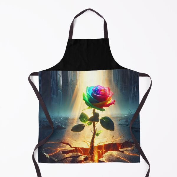 Item preview, Rainbow Rose in Concrete – Utopian Fantasy Art designed and sold by EmeraldeaArt.