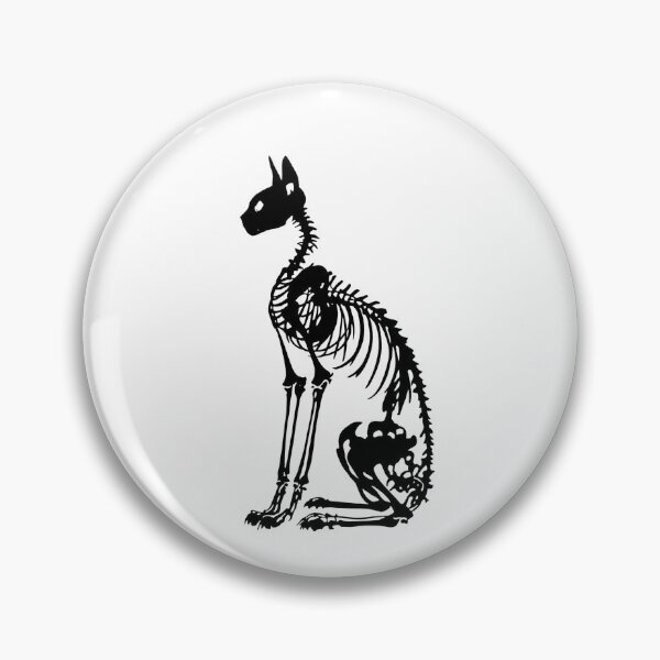Item preview, Skeleton Cat – Dark Gothic Art designed and sold by LineArtForYou.
