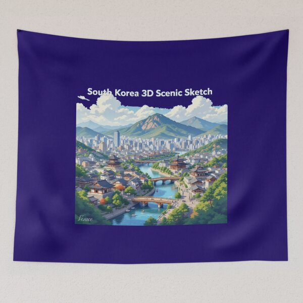 Item preview, South Korea 3D Scenic Sketch , designed and sold by PaintMeWorld.