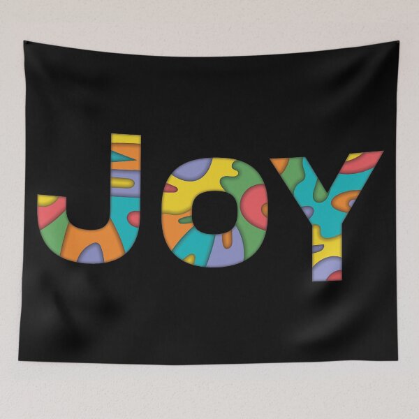 Item preview, JOY – Colorful Typography Psychedelic Happy Art designed and sold by VALQUIRIAMX.