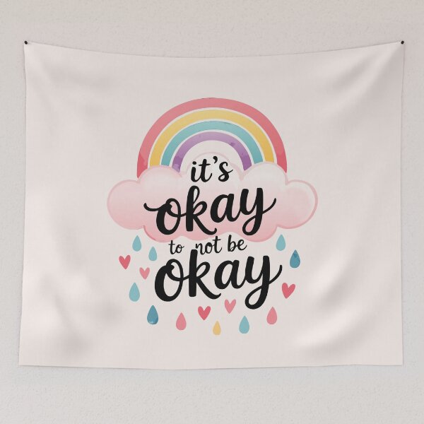 Item preview, It’s Okay Not to Be Okay – Positive Mental Health Rainbow - MENTAL HEALTH AWARENESS  designed and sold by pixelated_echoes.