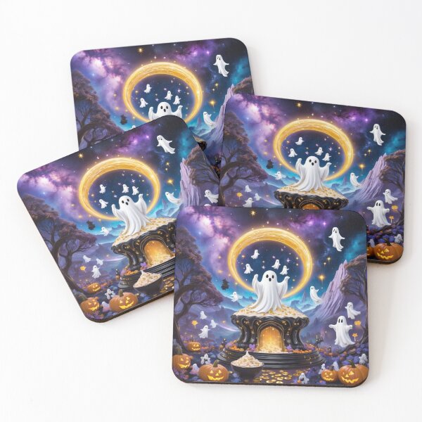 Item preview, Ghosts Floating Inside A Gold Circle And A Fire Underneath designed and sold by Melantari Vizuns.