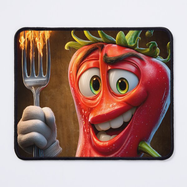 Item preview, Playful Jalapeño with a Fiery Fork and Smile designed and sold by Artessie.