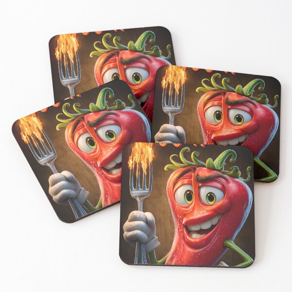Item preview, Playful Jalapeño with a Fiery Fork and Smile designed and sold by Artessie.