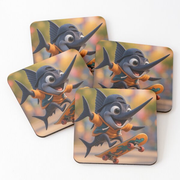 Item preview, Skater Black Marlin Fish designed and sold by Sillytoe.