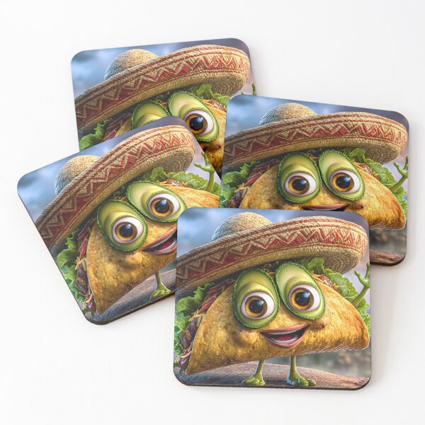 Item preview, Cheerful Taco Character with Sombrero in Nature designed and sold by Artessie.