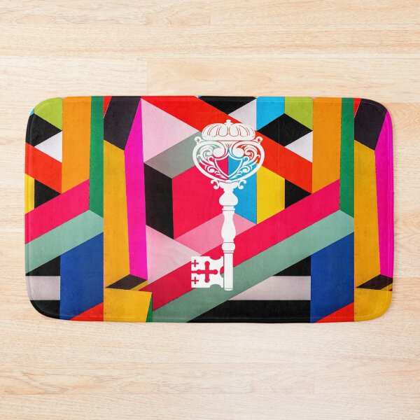 Item preview, Geometric Abstract Key – Vibrant Colorful Design with Symbolic White Key designed and sold by mcuj-art.