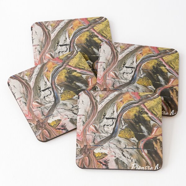 Item preview, Paint pouring gold black and red designed and sold by PipassoArt.