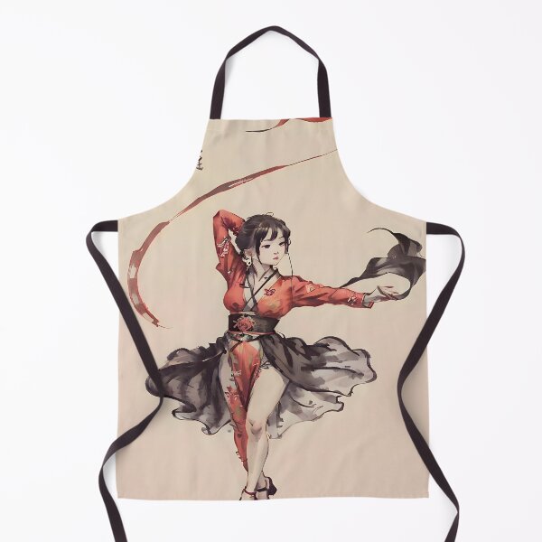 Item preview, Fiery Traditional Chinese Portrait - Flames of Grace designed and sold by Neris-Ink.