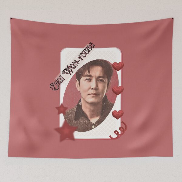 Item preview, Choi Won-young (최원영) Korean Actor Card Red Aesthetic Collage Design designed and sold by AJUNICE STUDIO.